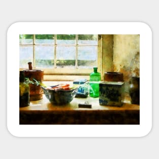 Cooking - Bowl of Vegetables and Green Bottle Sticker